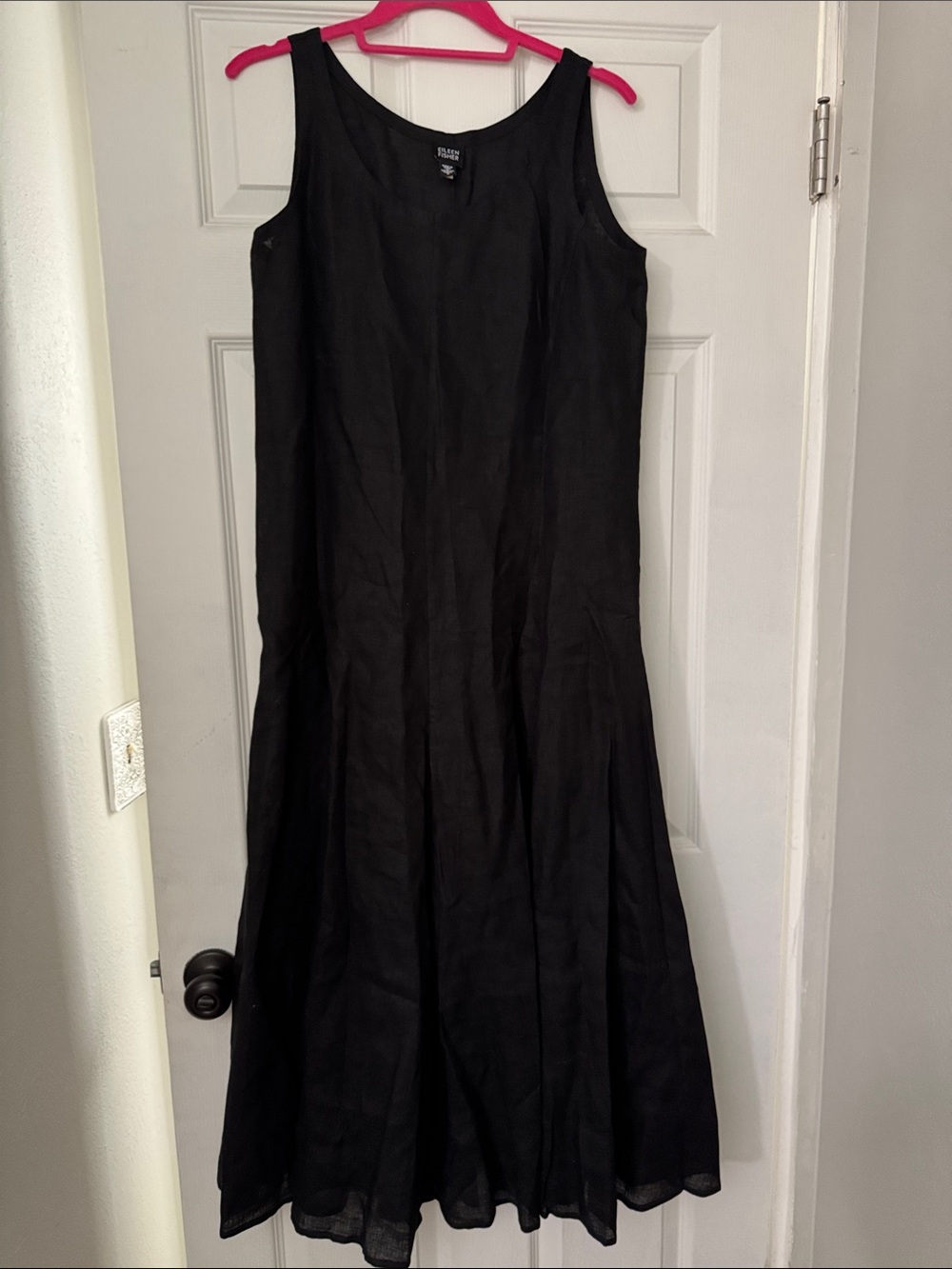 Eileen Fisher Black 100% Irish linen dress